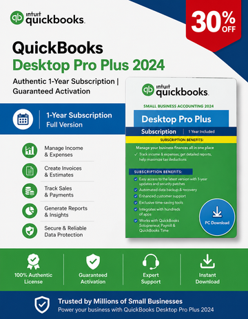 QuickBooks Desktop Pro Plus 2024 – Authentic 1-Year Subscription | Guaranteed Activation