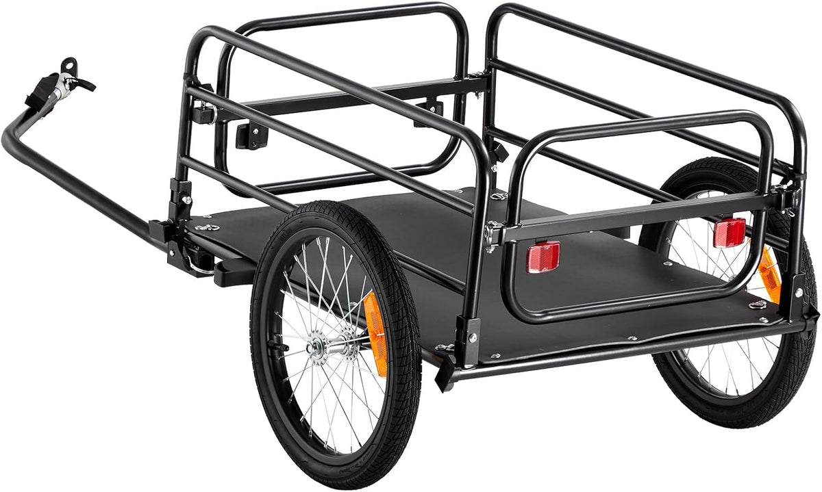 VEVOR Bike Cargo Trailer, 88/100/130/160 lbs Load Capacity, Heavy-Duty Bicycle Wagon Cart, Foldable Compact Storage with Universal Hitch