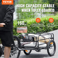 VEVOR Bike Cargo Trailer, 88/100/130/160 lbs Load Capacity, Heavy-Duty Bicycle Wagon Cart, Foldable Compact Storage with Universal Hitch