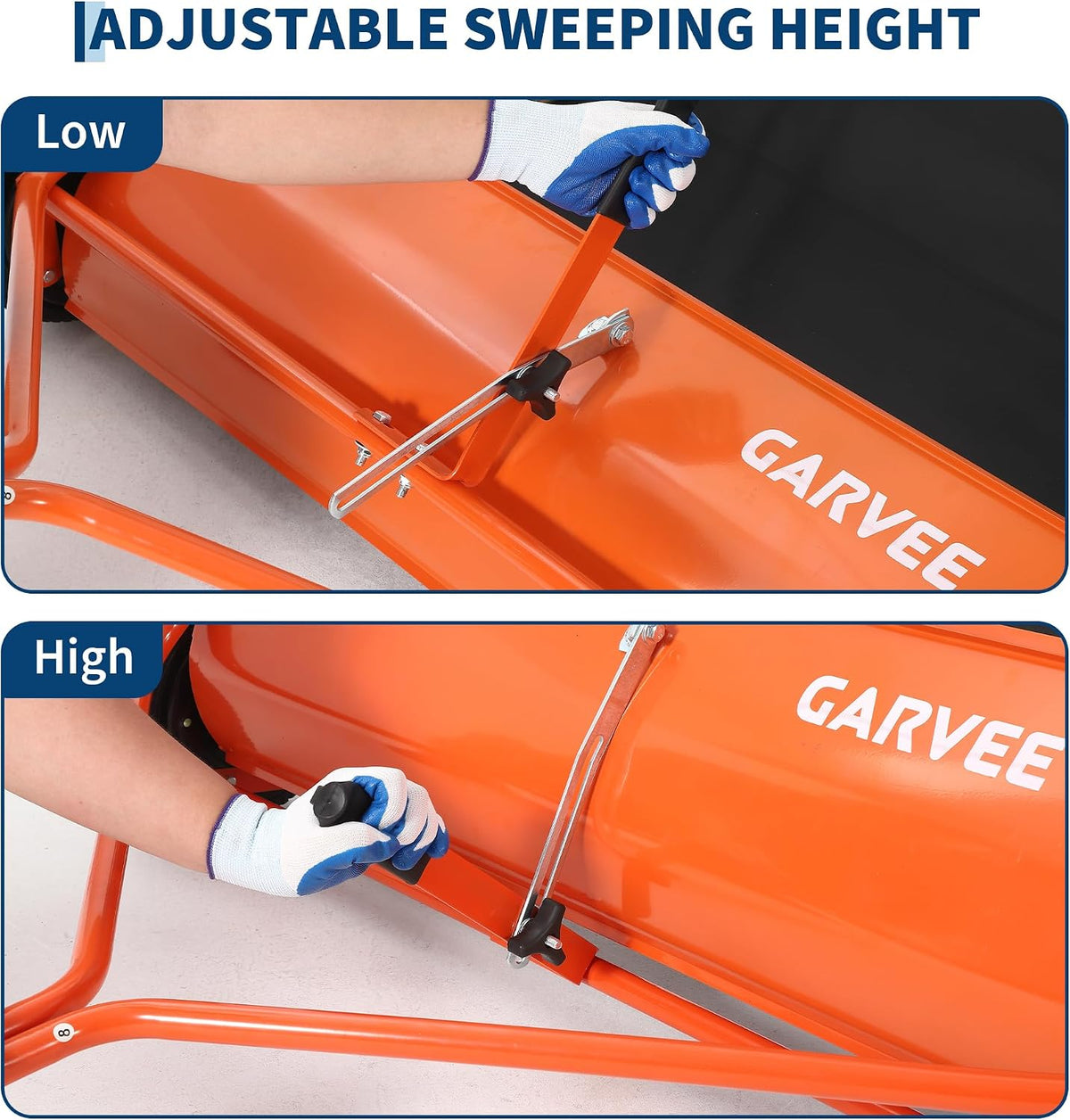Garvee 52 in Tow-Behind Lawn Sweeper, High Hopper, Orange
